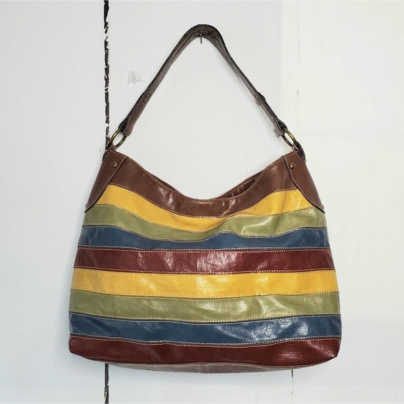 liz & co. Handbags - Liz & Co Axcess Striped Faux Leather Shoulder Bag